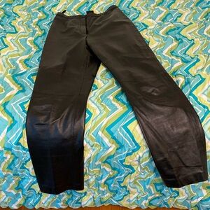 Lamb skin black leather jeans size 6
